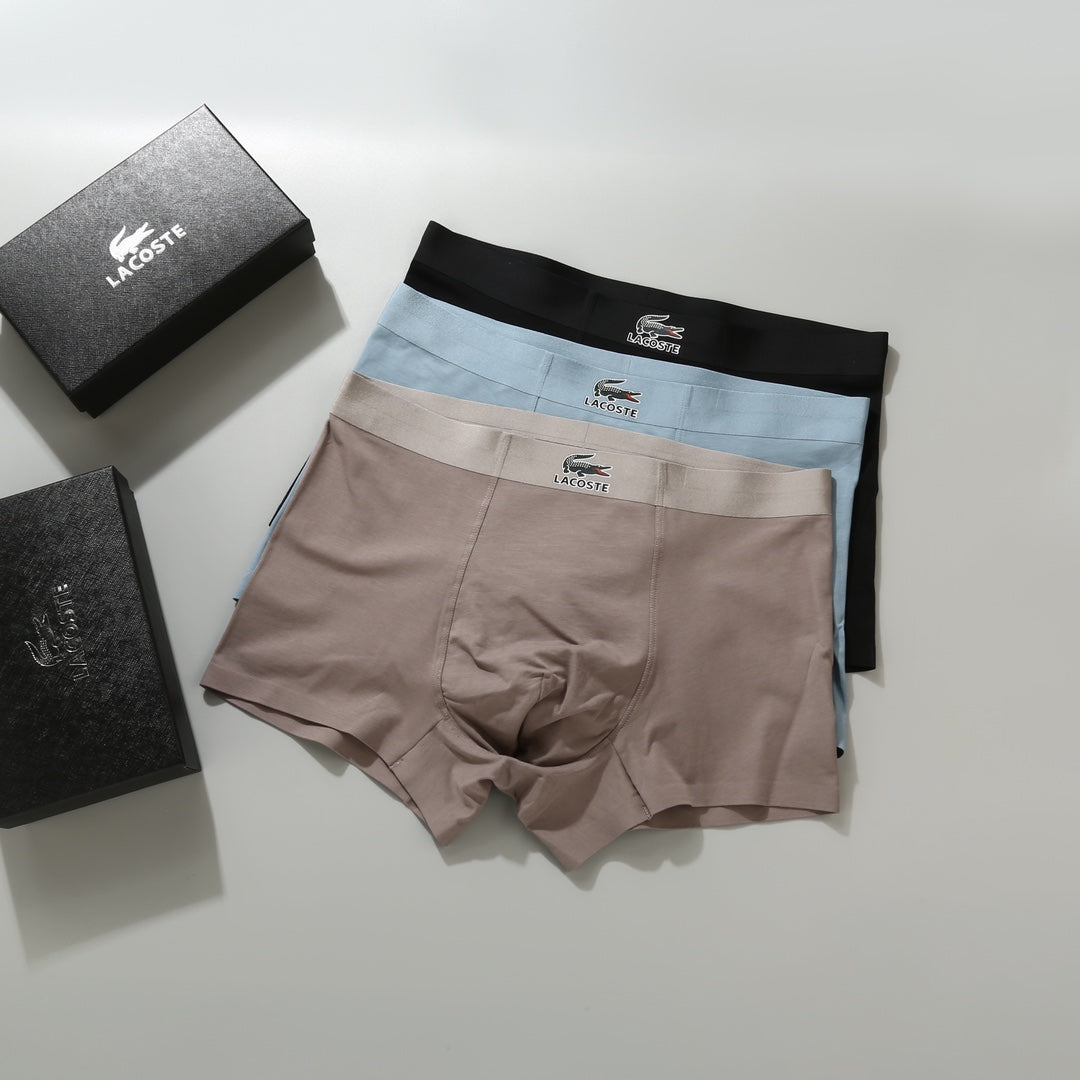 Lacoste Small Crocodile Details Men's Boxer Briefs - 3-Piece Box