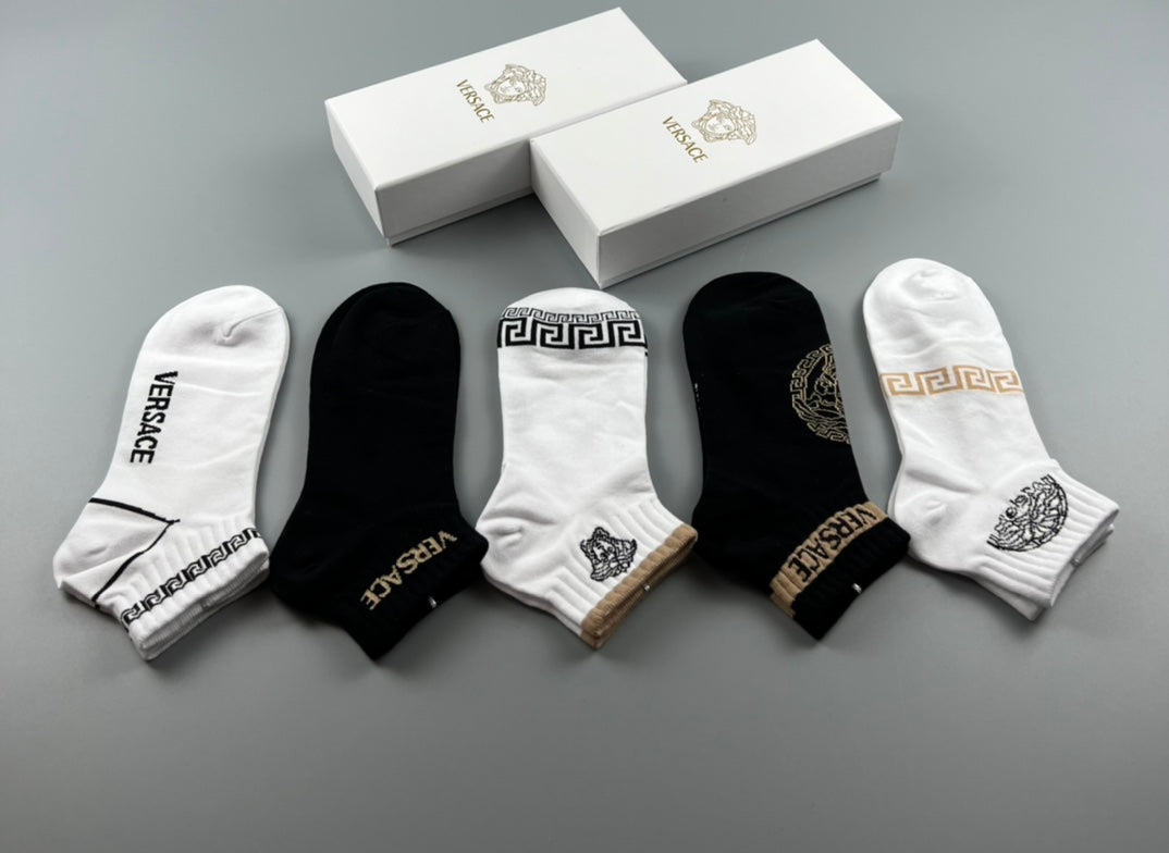Versace Cotton Crew Socks - 5-Pair Set