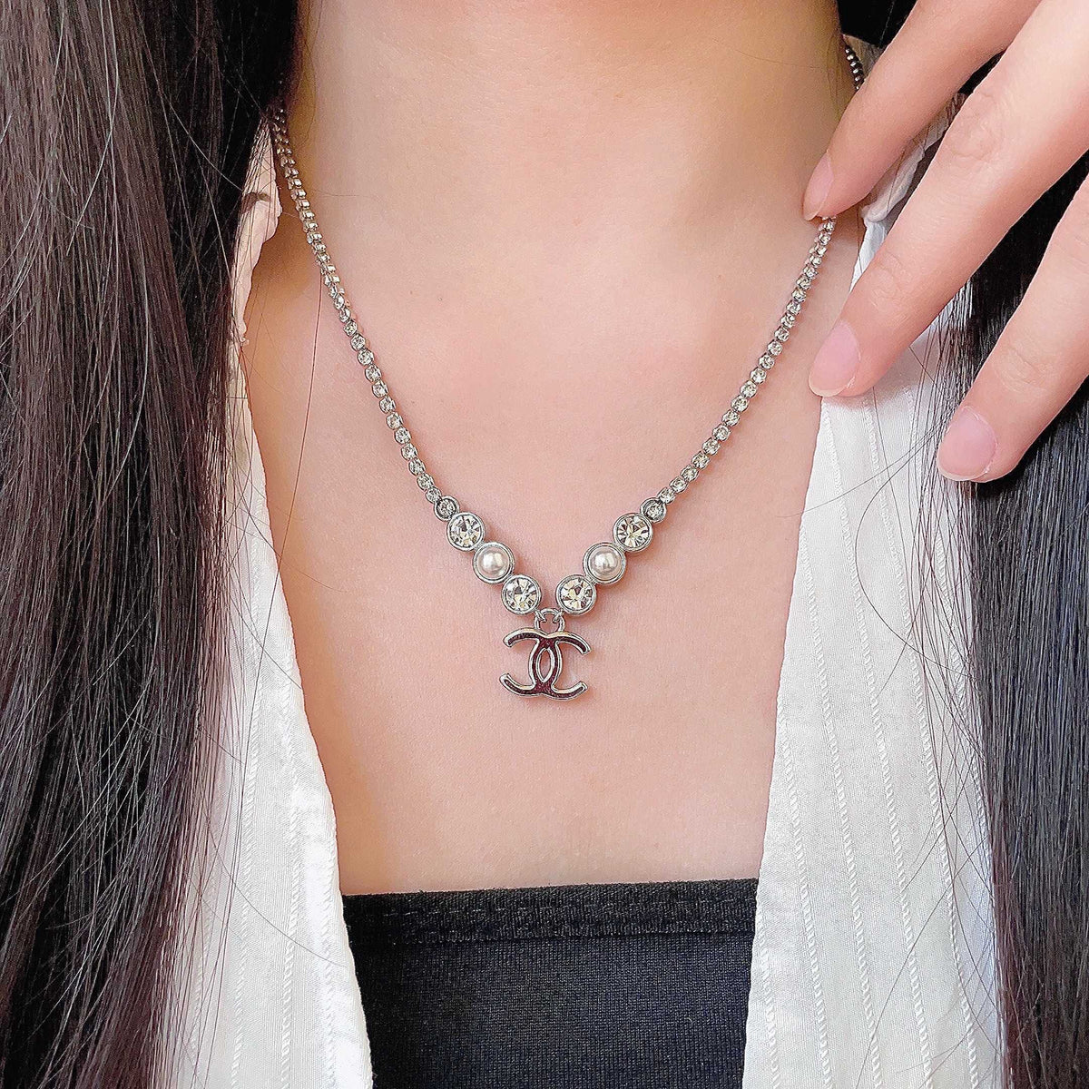 Martin Graham pendant necklace in polished metal-tone – main product view