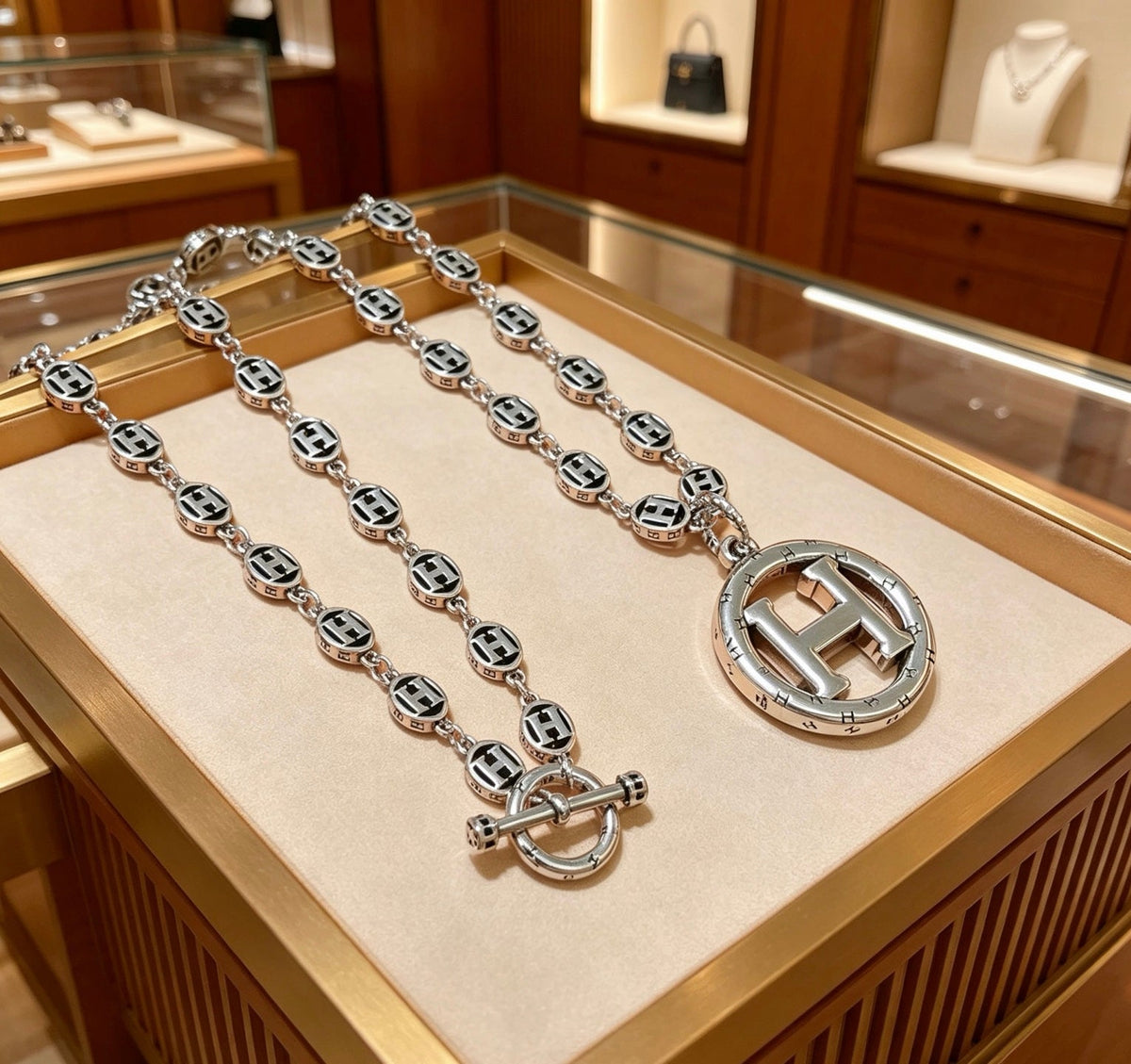 Martin Graham pendant necklace in polished metal-tone – main product view