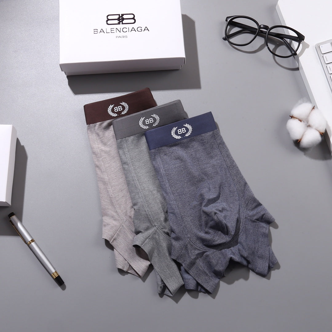 Balenciaga Logo-Waistband Bamboo-Cotton Boxer Briefs - Box of 3