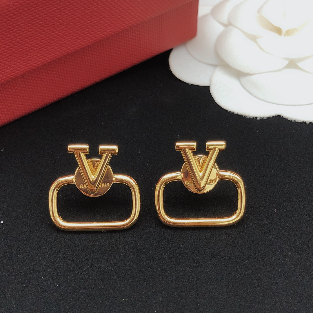 Martin Graham stud earrings in polished metal-tone – main product view