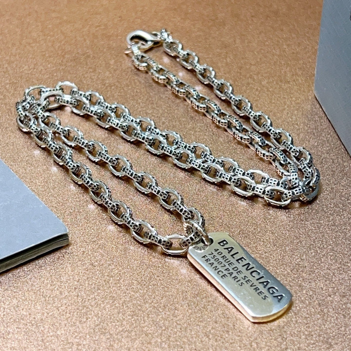 Martin Graham pendant necklace in polished metal-tone – main product view