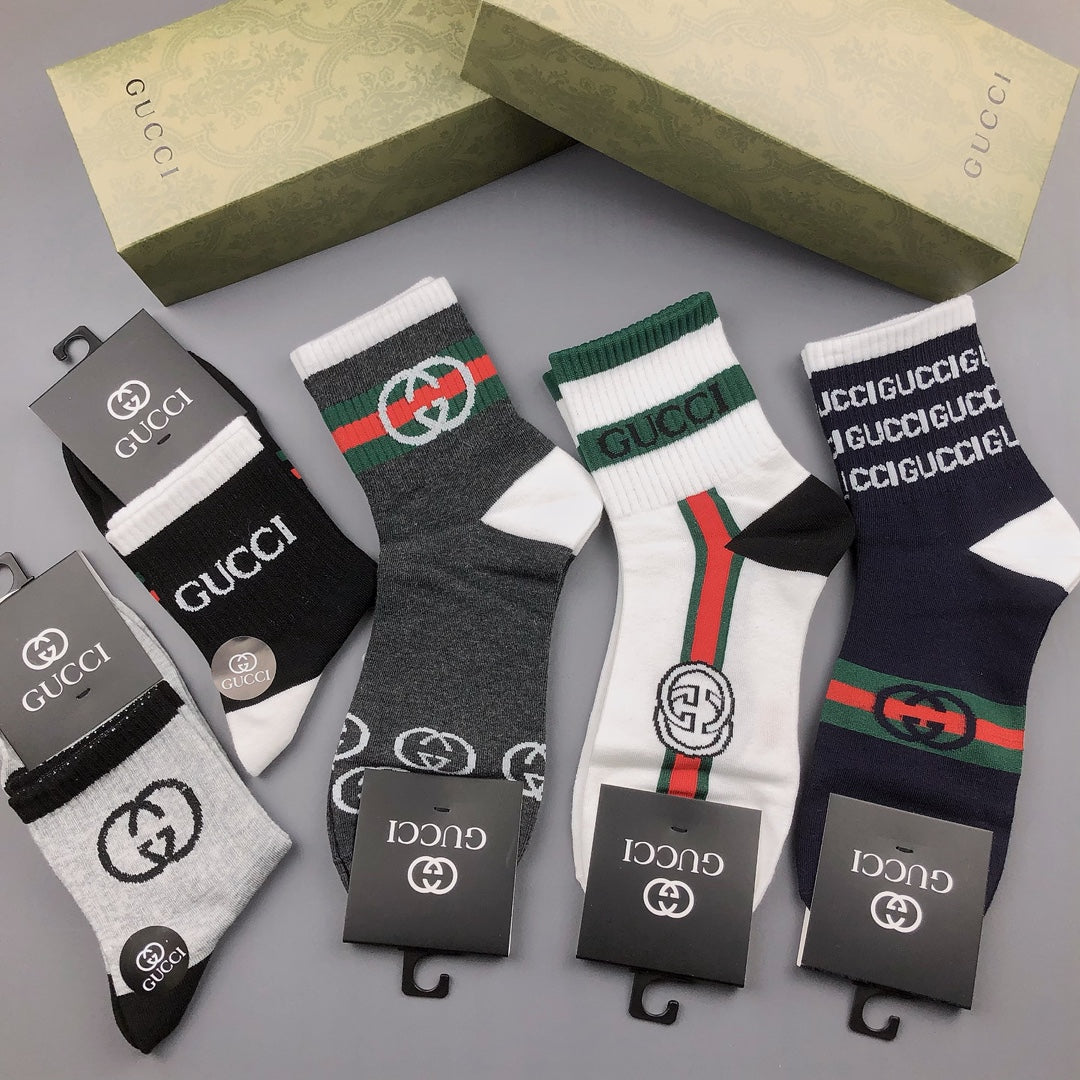 Gucci Classic Crew Socks - 5-Pair Box