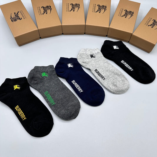 Burberry Logo Ankle Socks - 5-Pair Box