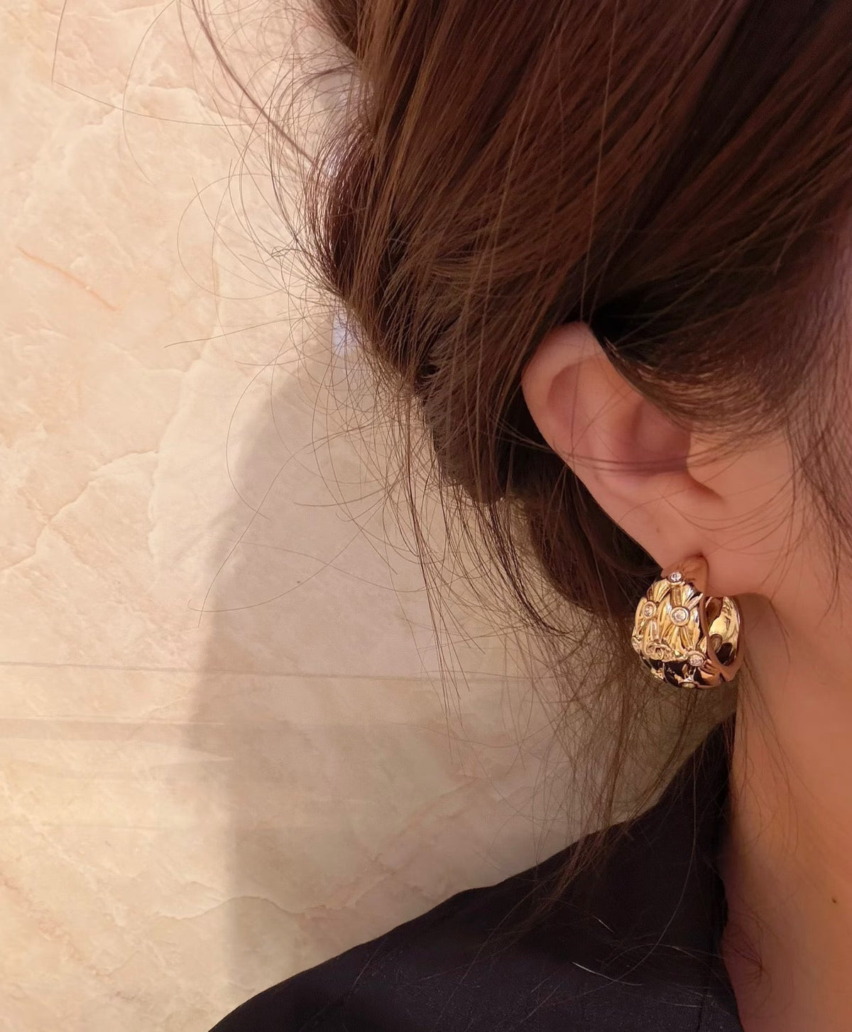 Martin Graham stud earrings in polished metal-tone – main product view