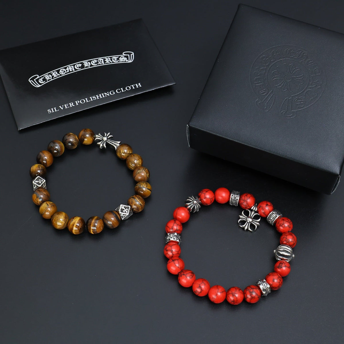 Martin Graham beaded bracelet in polished metal-tone – main product view