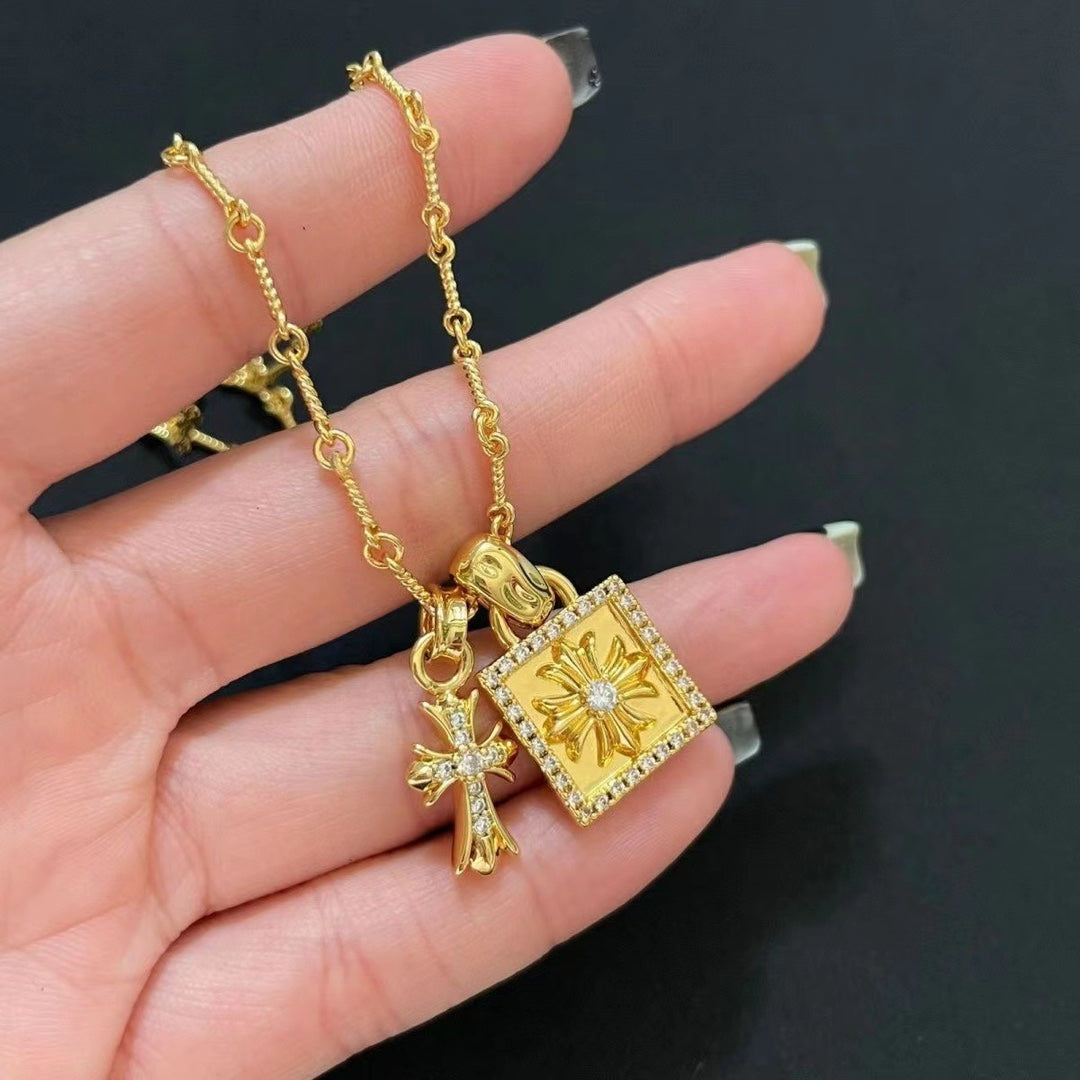 Martin Graham pendant necklace in polished metal-tone – main product view