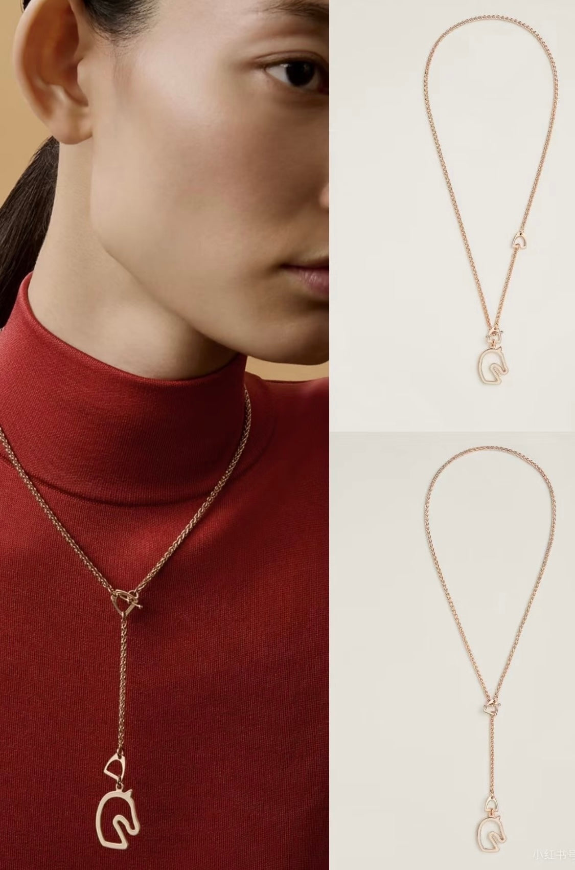 Martin Graham pendant necklace in polished metal-tone – main product view