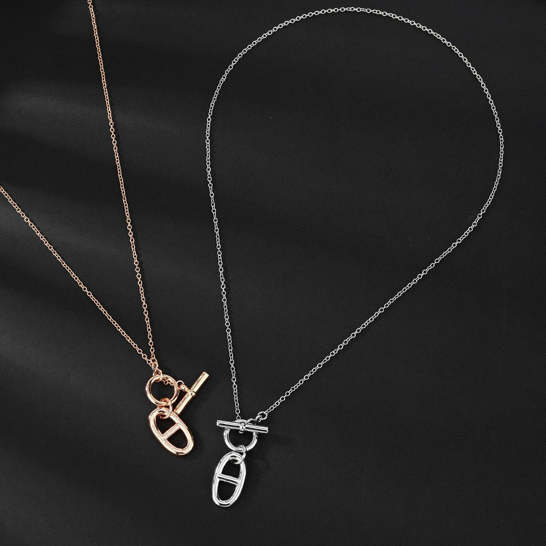 Martin Graham pendant necklace in polished metal-tone – main product view