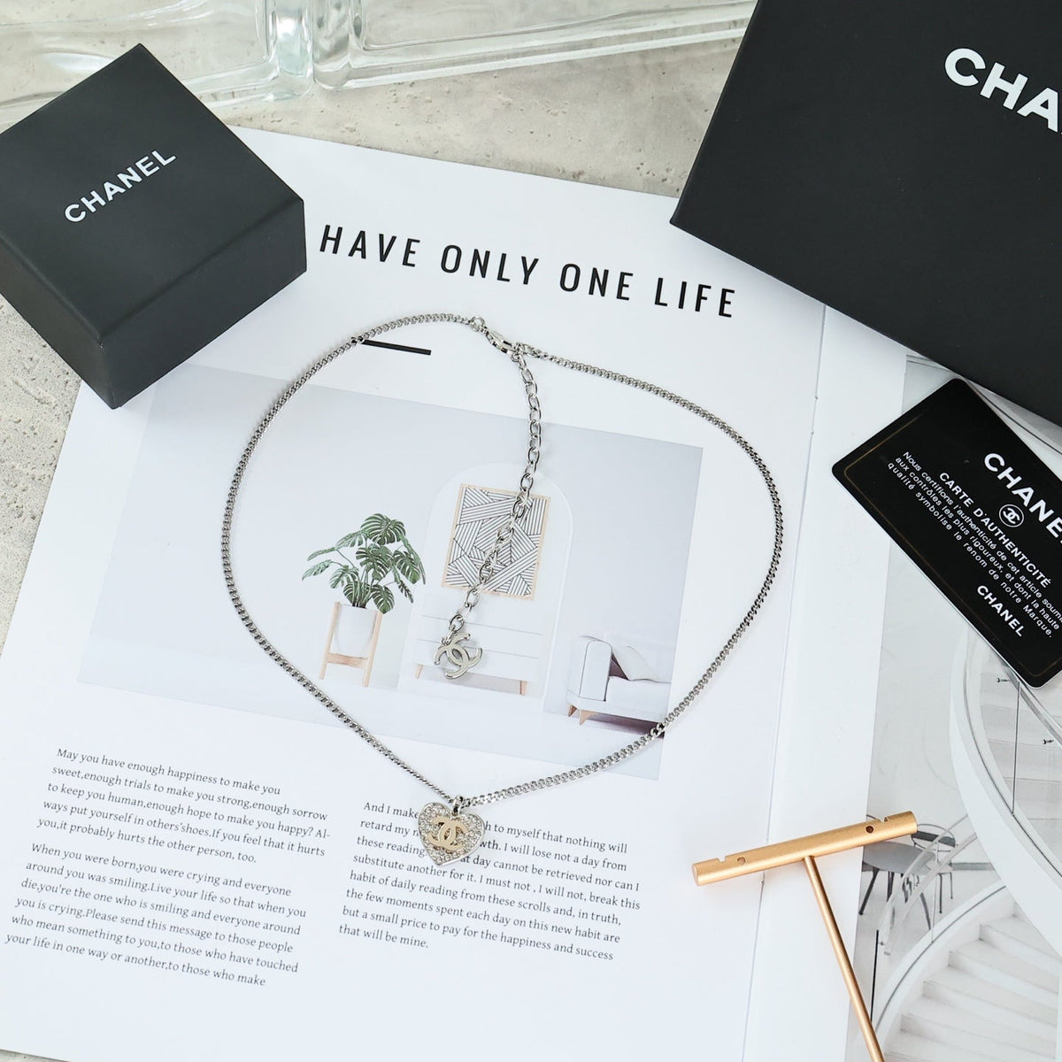 Martin Graham pendant necklace in polished metal-tone – main product view