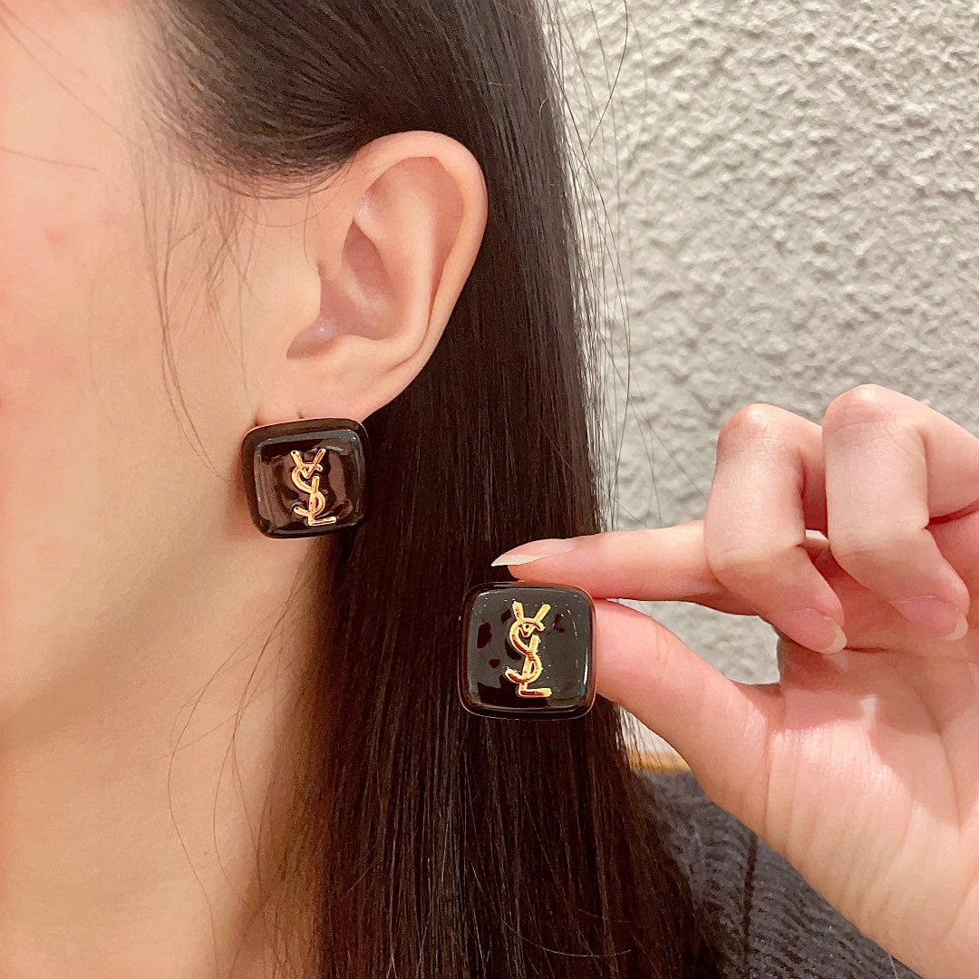 Martin Graham stud earrings in polished metal-tone – main product view