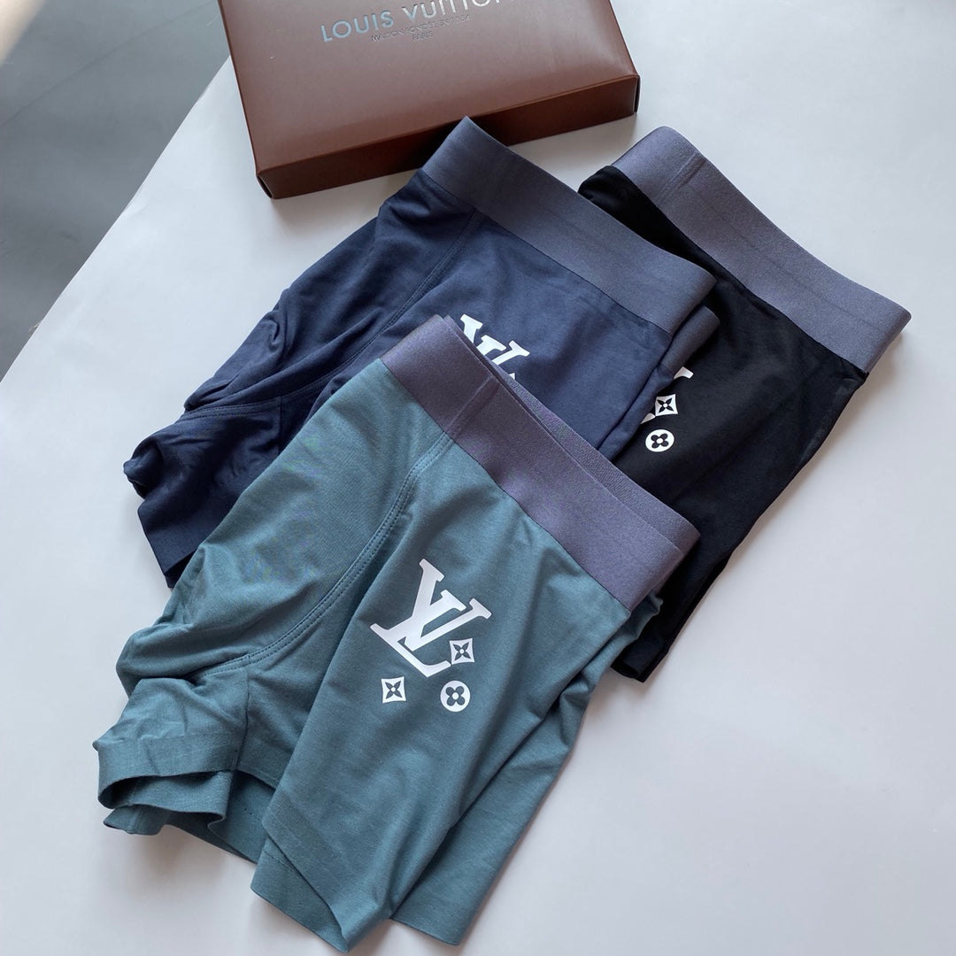 Louis Vuitton Small Emblem Details Men's Boxer Briefs - 3-Piece Box