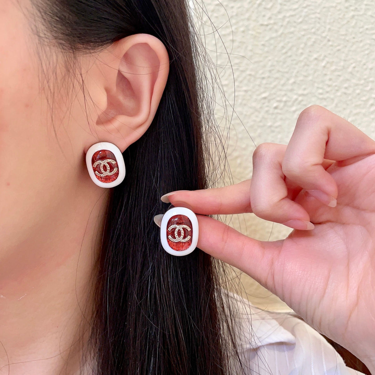 Martin Graham stud earrings in polished metal-tone – main product view