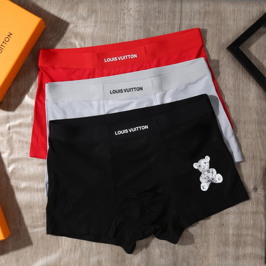 Louis Vuitton Modal-Blend Teddy Motif Men's Underwear - 3-Piece Box
