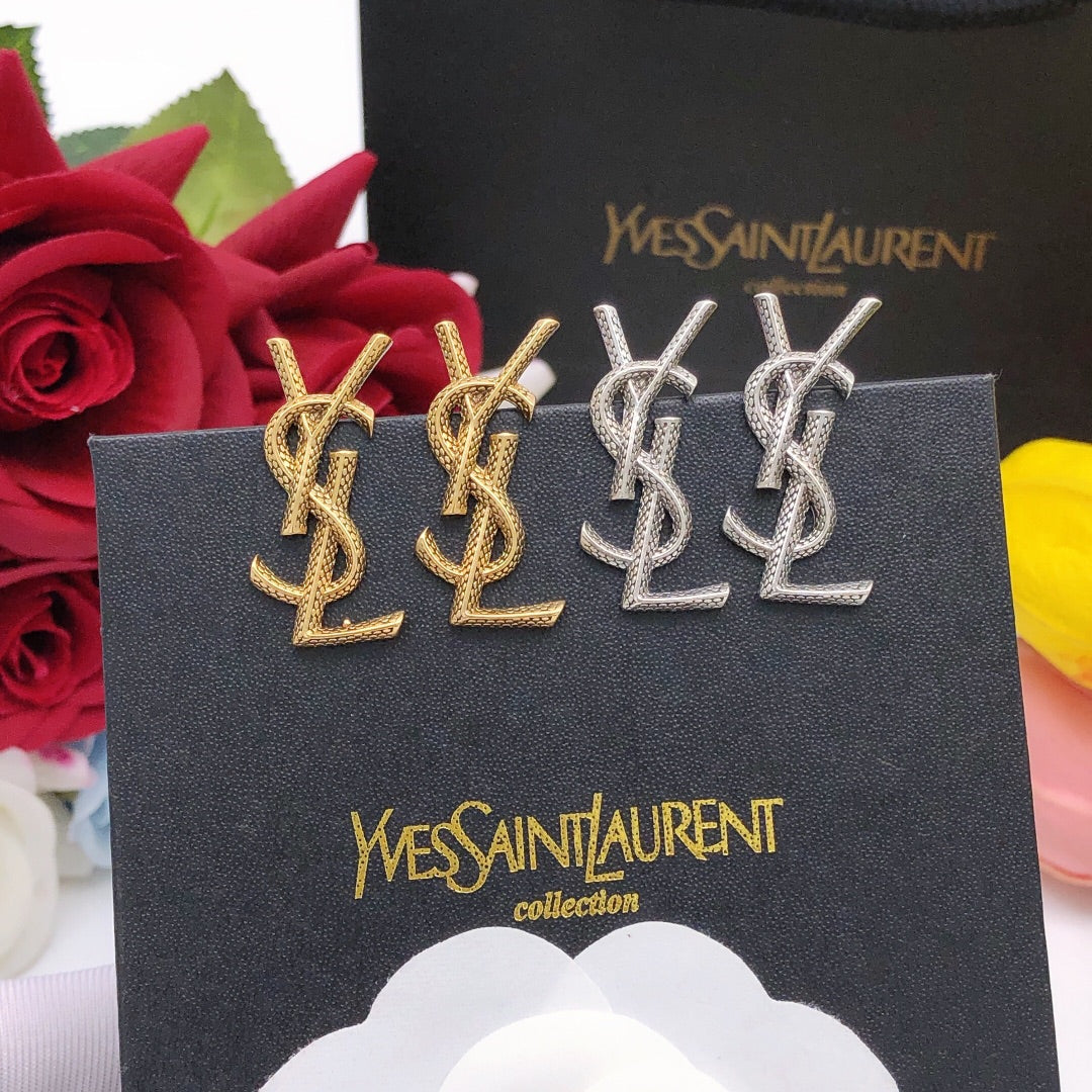 Martin Graham stud earrings in polished metal-tone – main product view