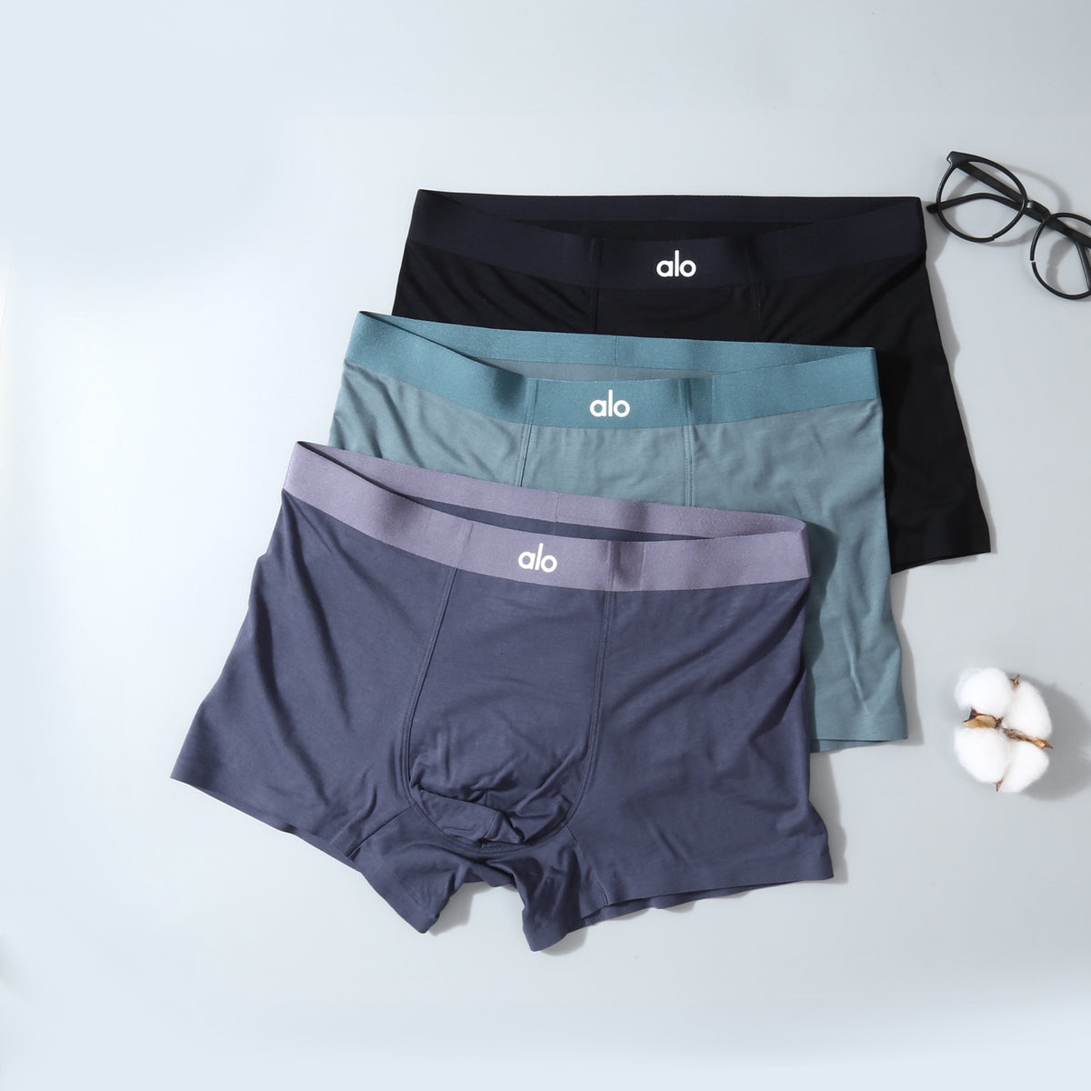 Alo Tonal Logo Details Men's Boxer Briefs - 3-Piece Box