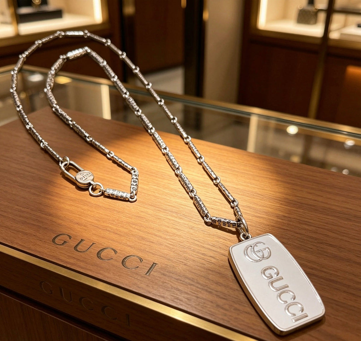 Martin Graham pendant necklace in polished metal-tone – main product view