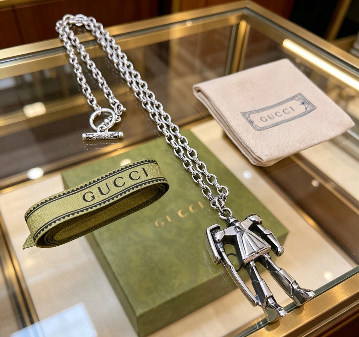 Martin Graham pendant necklace in polished metal-tone – main product view