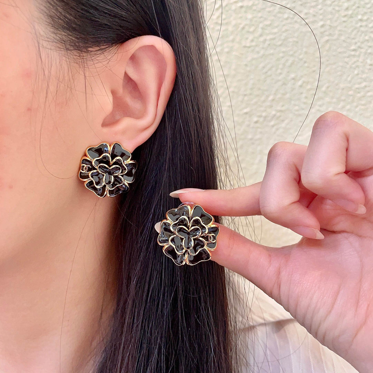 Martin Graham stud earrings in polished metal-tone – main product view