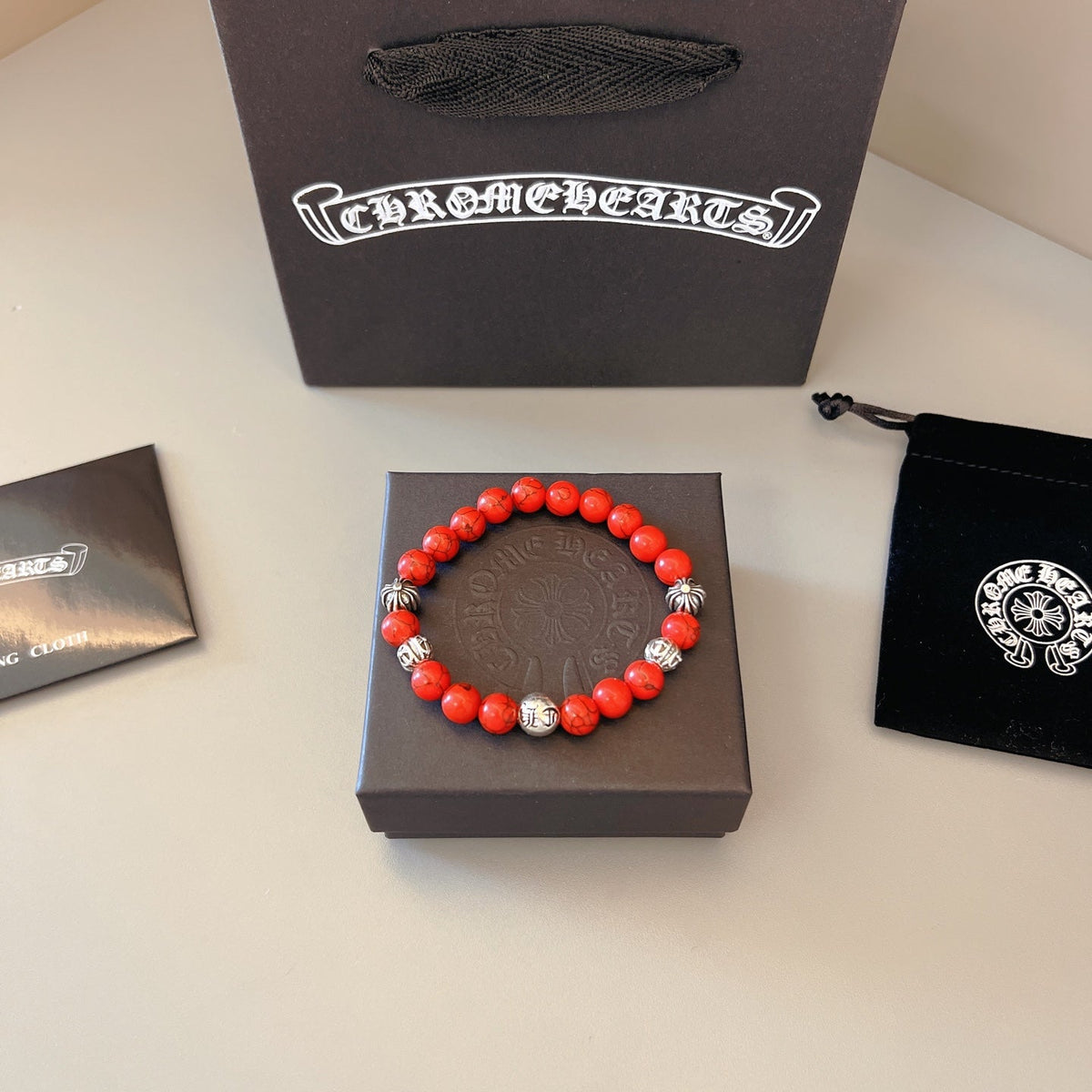 Martin Graham beaded bracelet in polished metal-tone – main product view