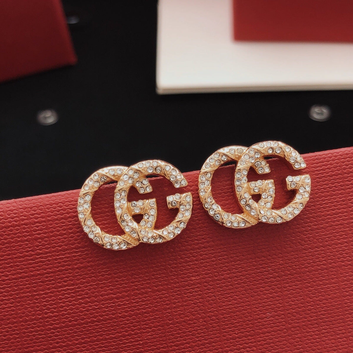 Martin Graham stud earrings in polished metal-tone – main product view