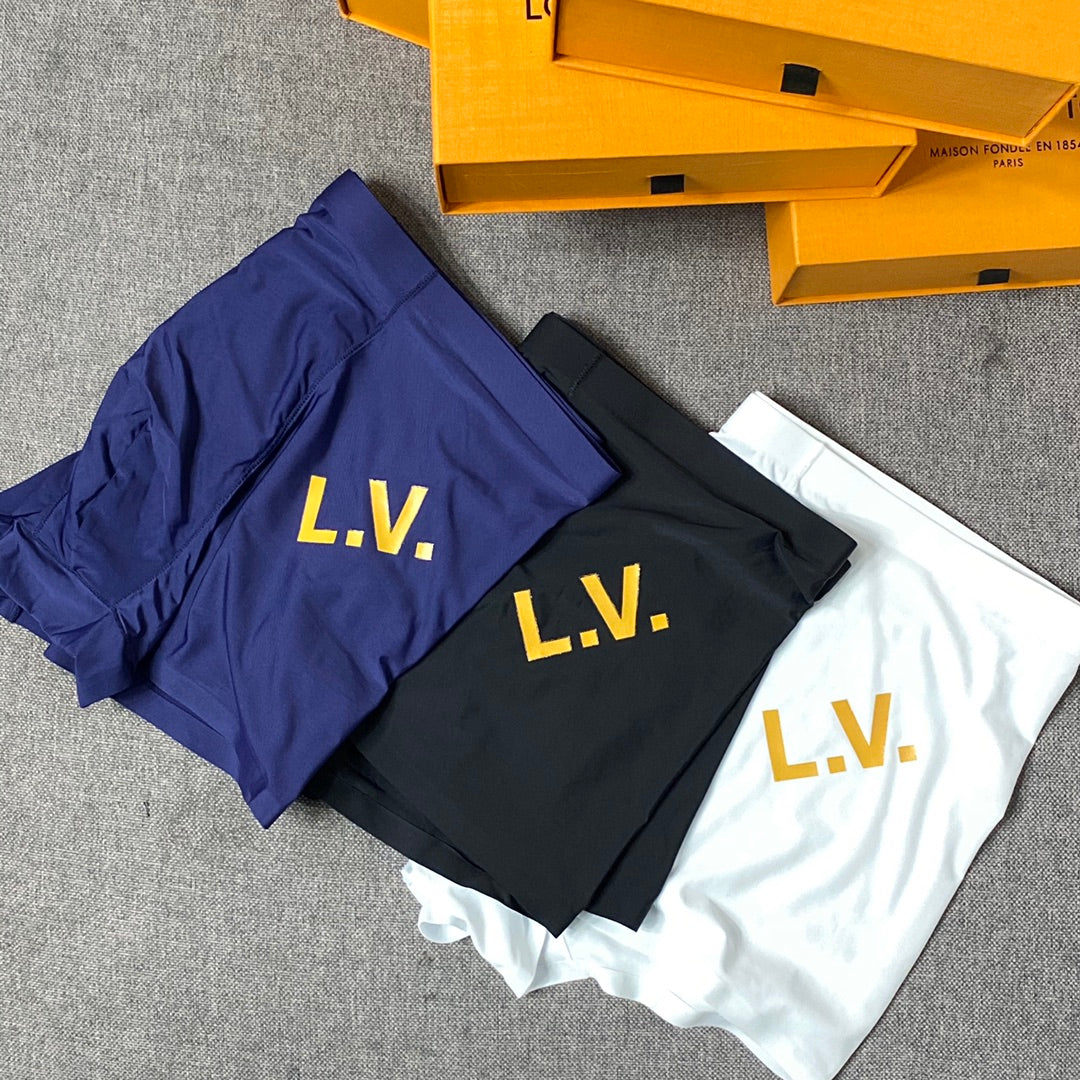 Louis Vuitton Gold-Tone Initial Details Men's Boxer Briefs - 3-Piece Box