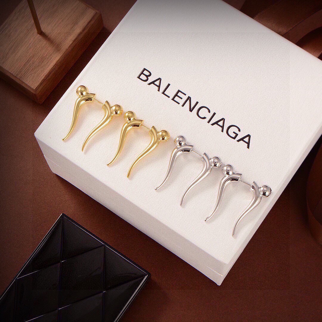 Martin Graham stud earrings in polished metal-tone – main product view