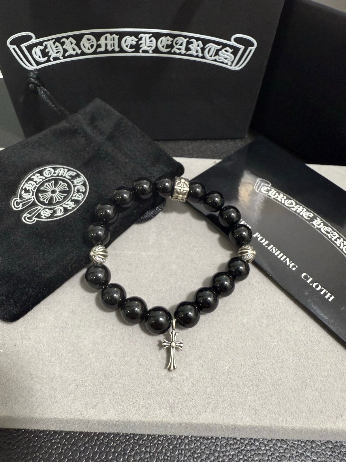 Martin Graham beaded bracelet in polished metal-tone – main product view