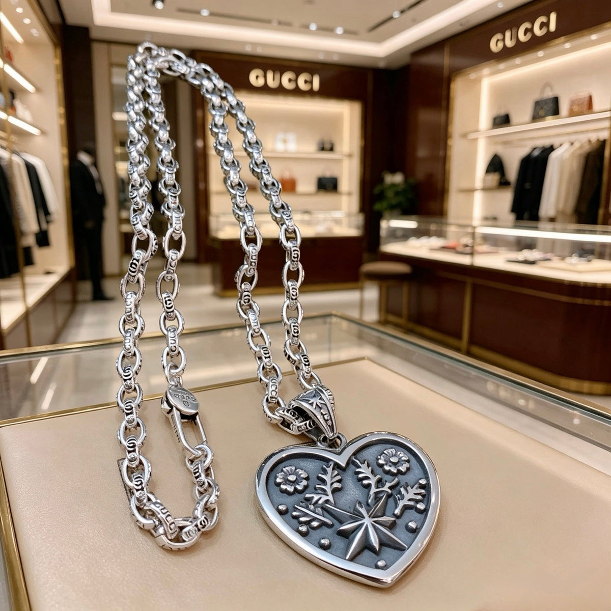 Martin Graham pendant necklace in polished metal-tone – main product view