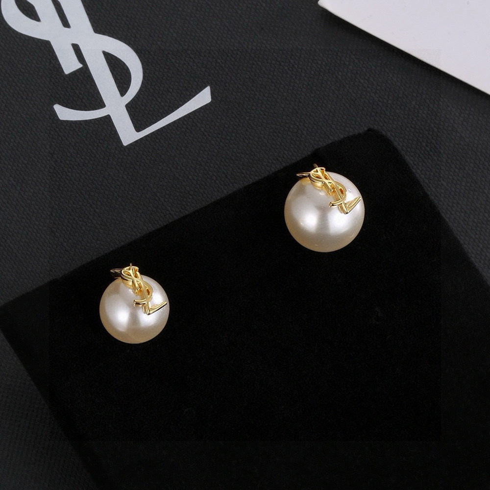 Martin Graham stud earrings in polished metal-tone – main product view