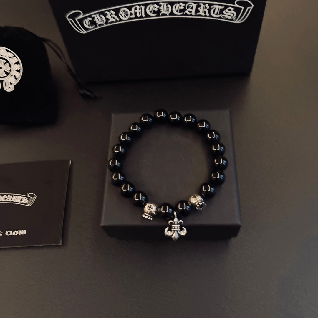 Martin Graham beaded bracelet in polished metal-tone – main product view