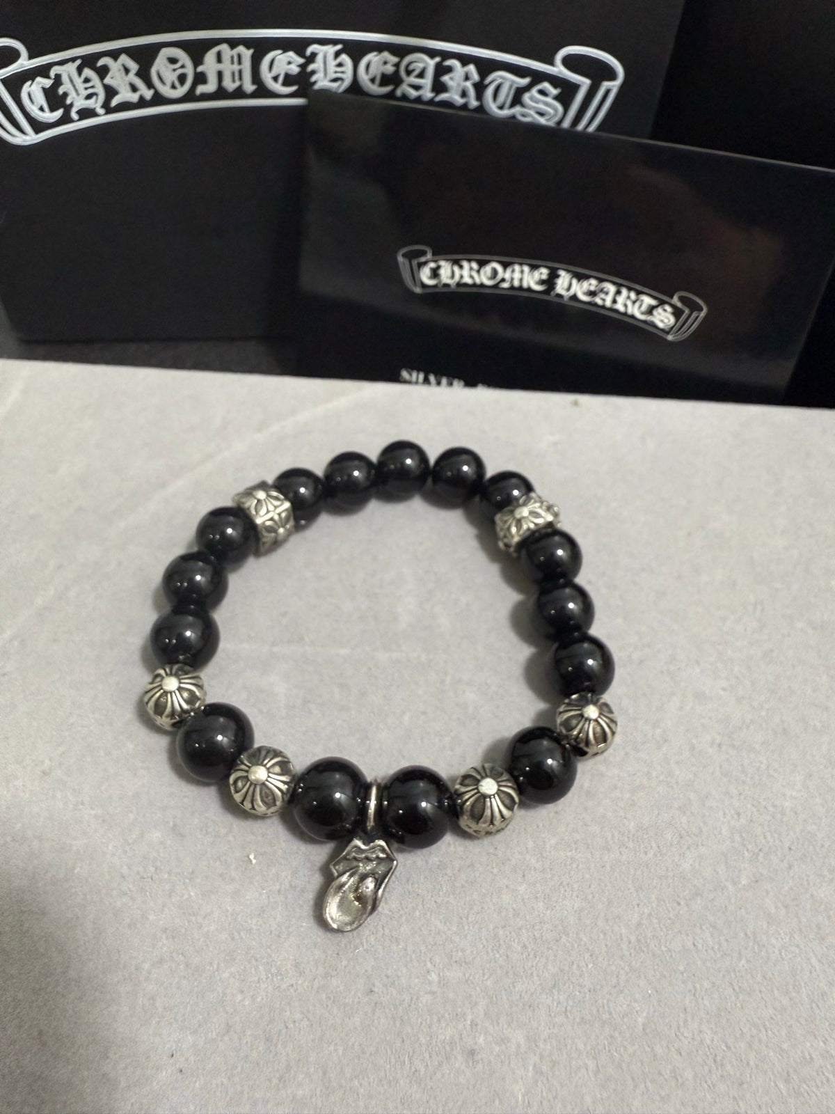 Martin Graham beaded bracelet in polished metal-tone – main product view