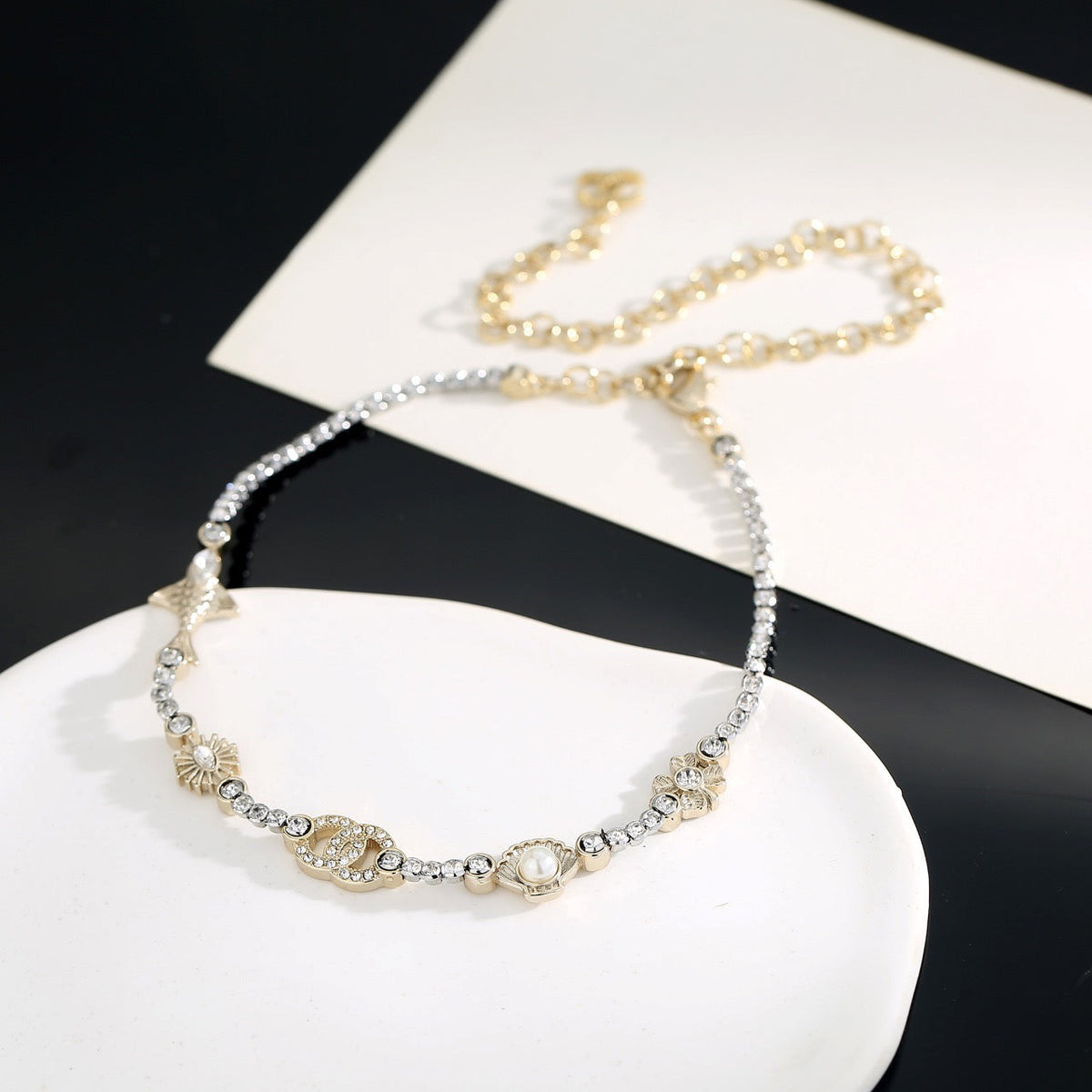 Martin Graham pendant necklace in polished metal-tone – main product view