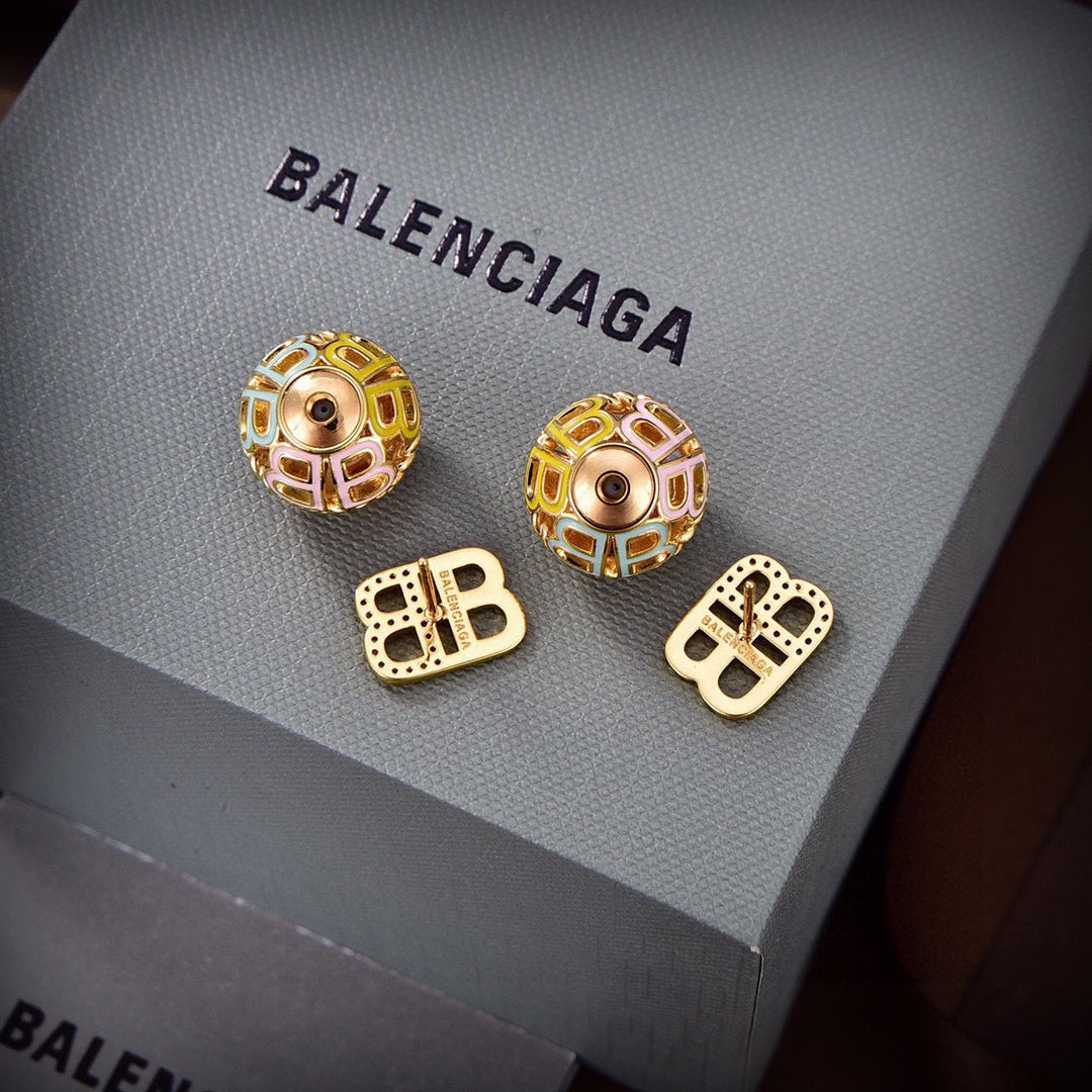Martin Graham stud earrings in polished metal-tone – main product view