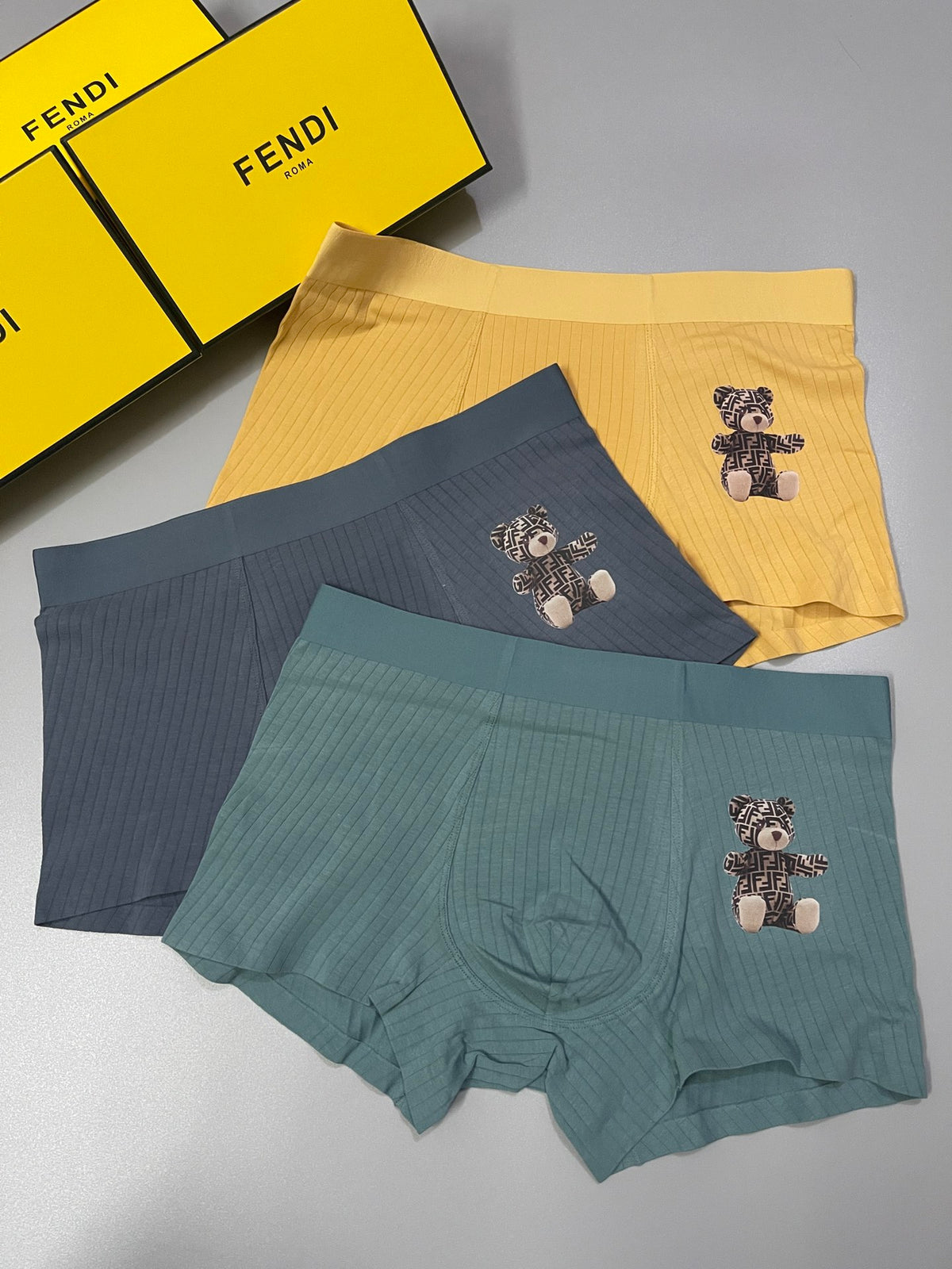 Fendi Cotton-Blend Character Detail Men's Boxer Briefs - 3-Piece Box