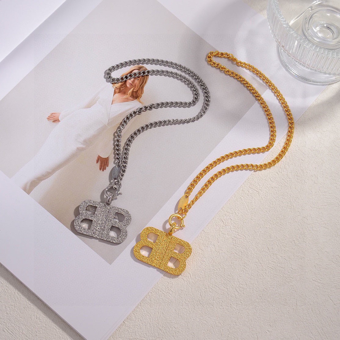 Martin Graham pendant necklace in polished metal-tone – main product view