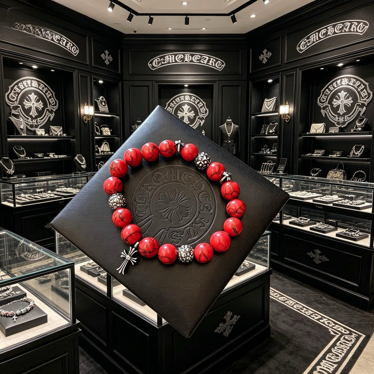 Martin Graham beaded bracelet in polished metal-tone – main product view