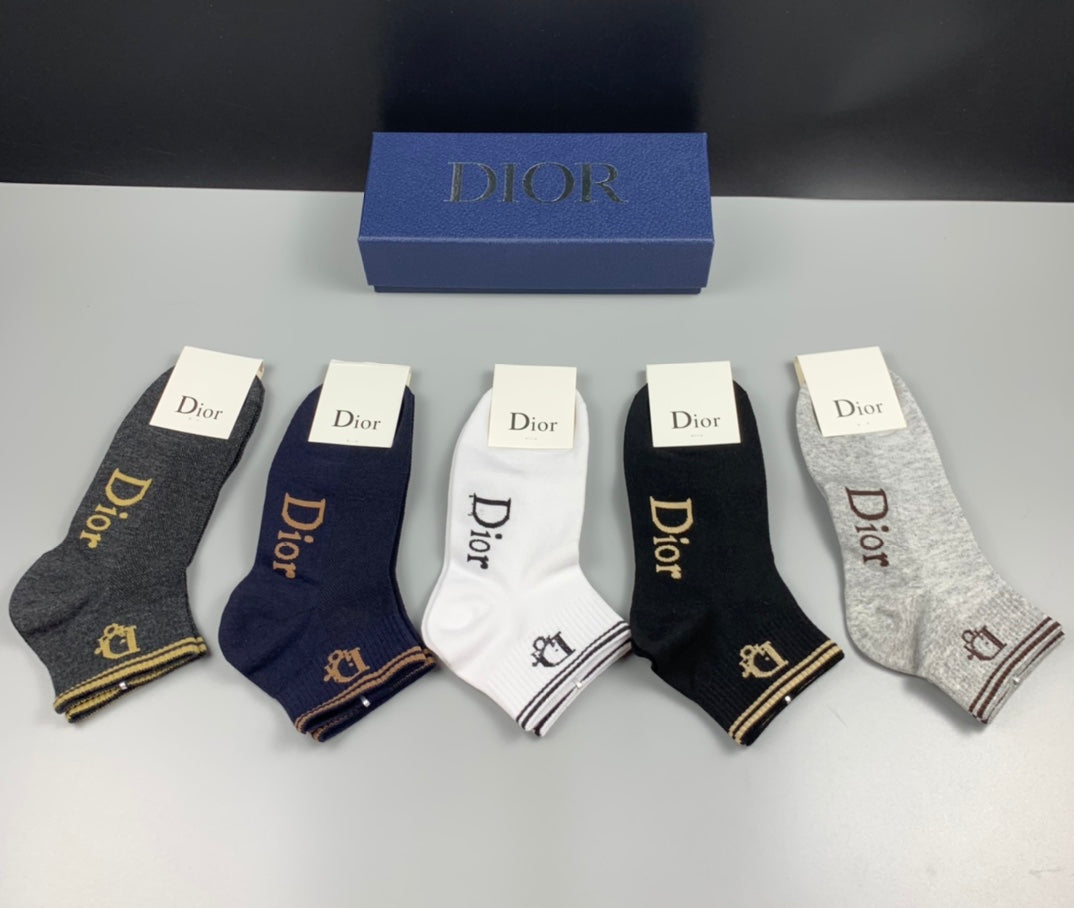 Dior Cotton Socks - 5-Pair Set