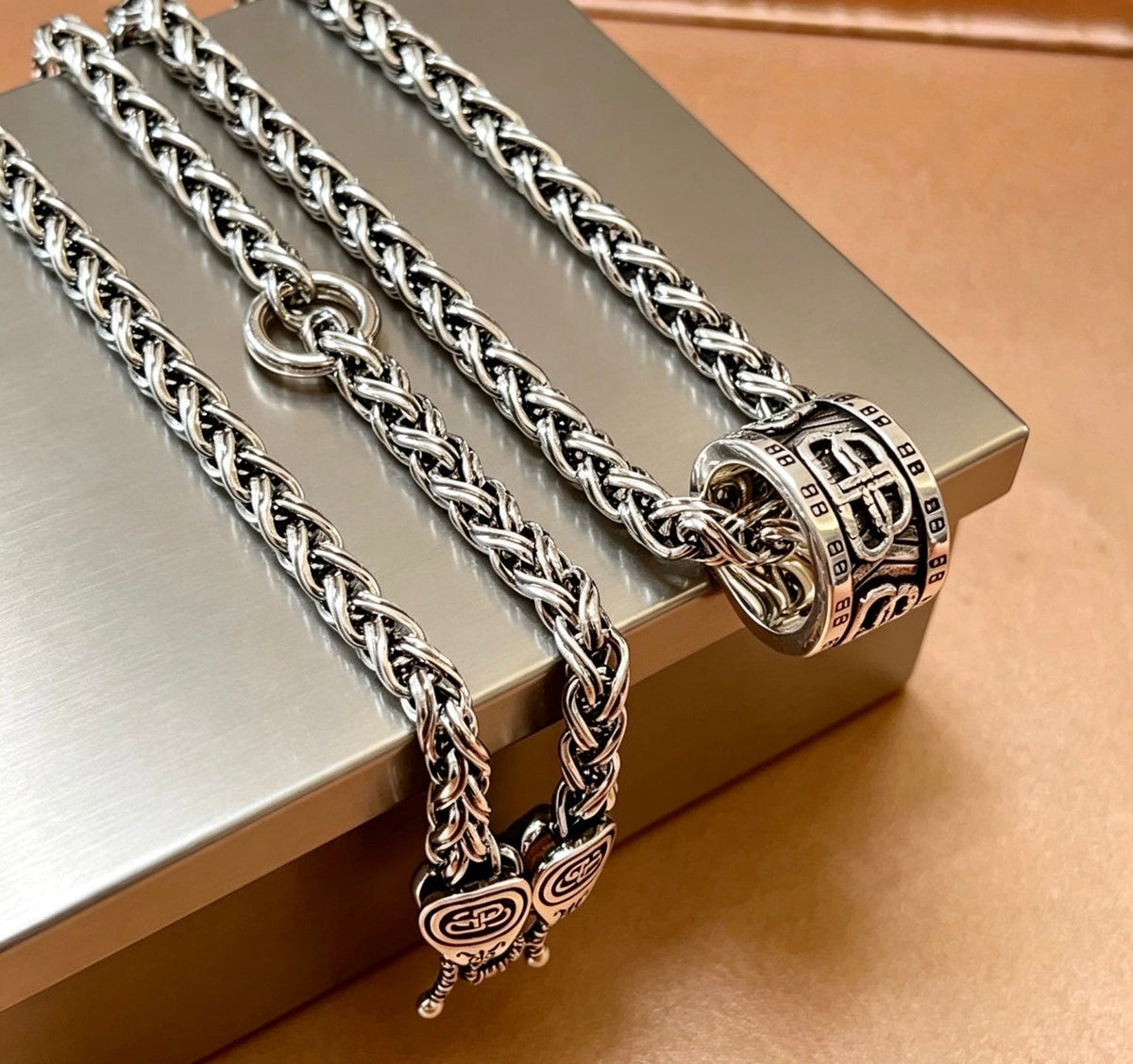 Martin Graham pendant necklace in polished metal-tone – main product view