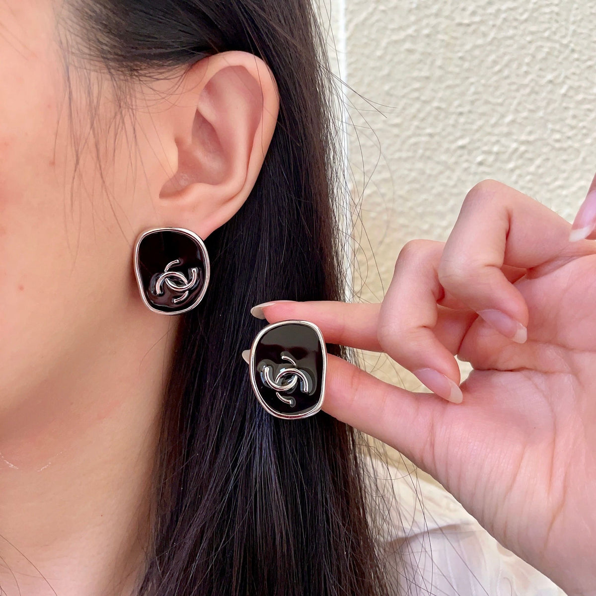 Martin Graham stud earrings in polished metal-tone – main product view