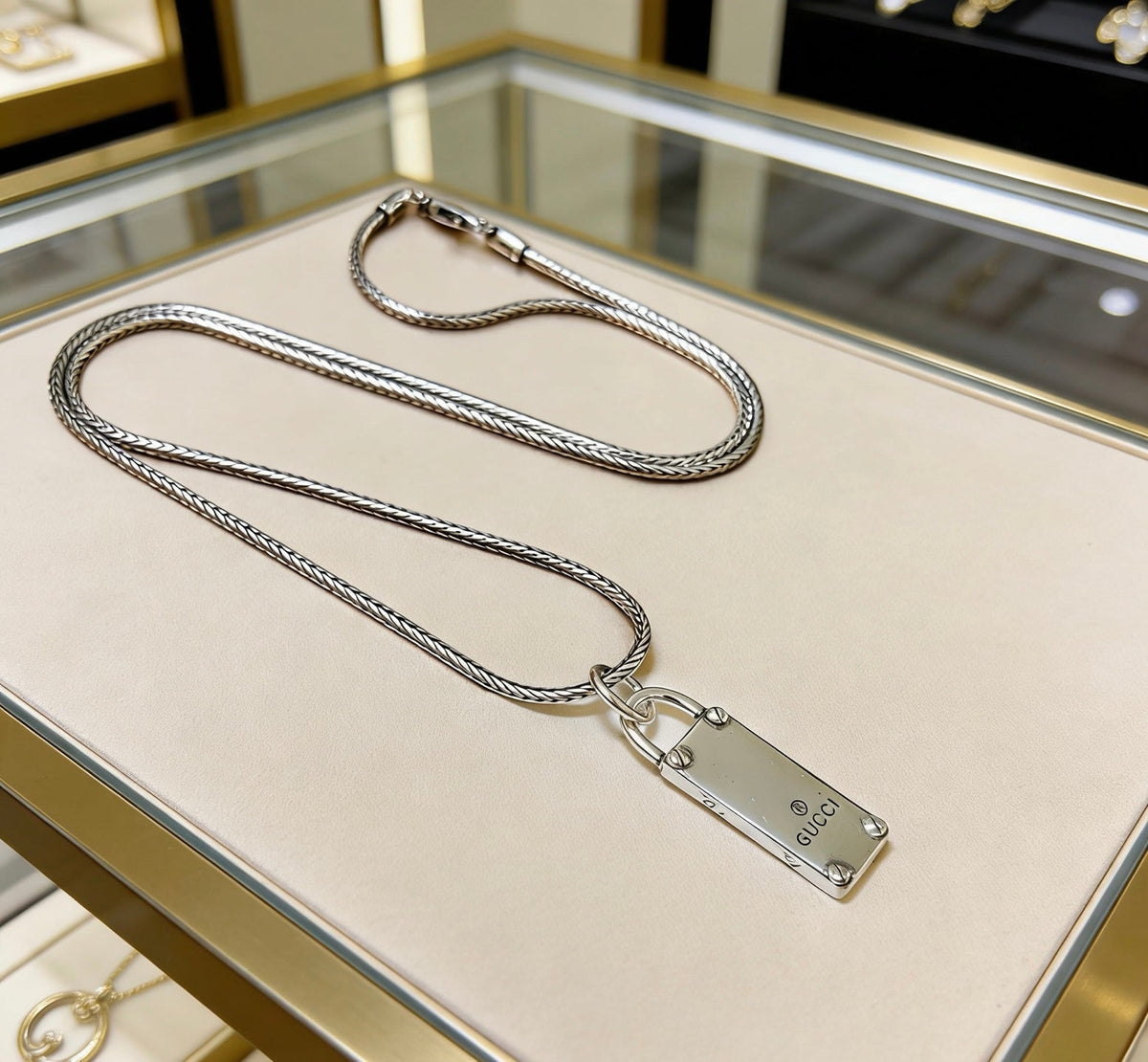 Martin Graham pendant necklace in polished metal-tone – main product view