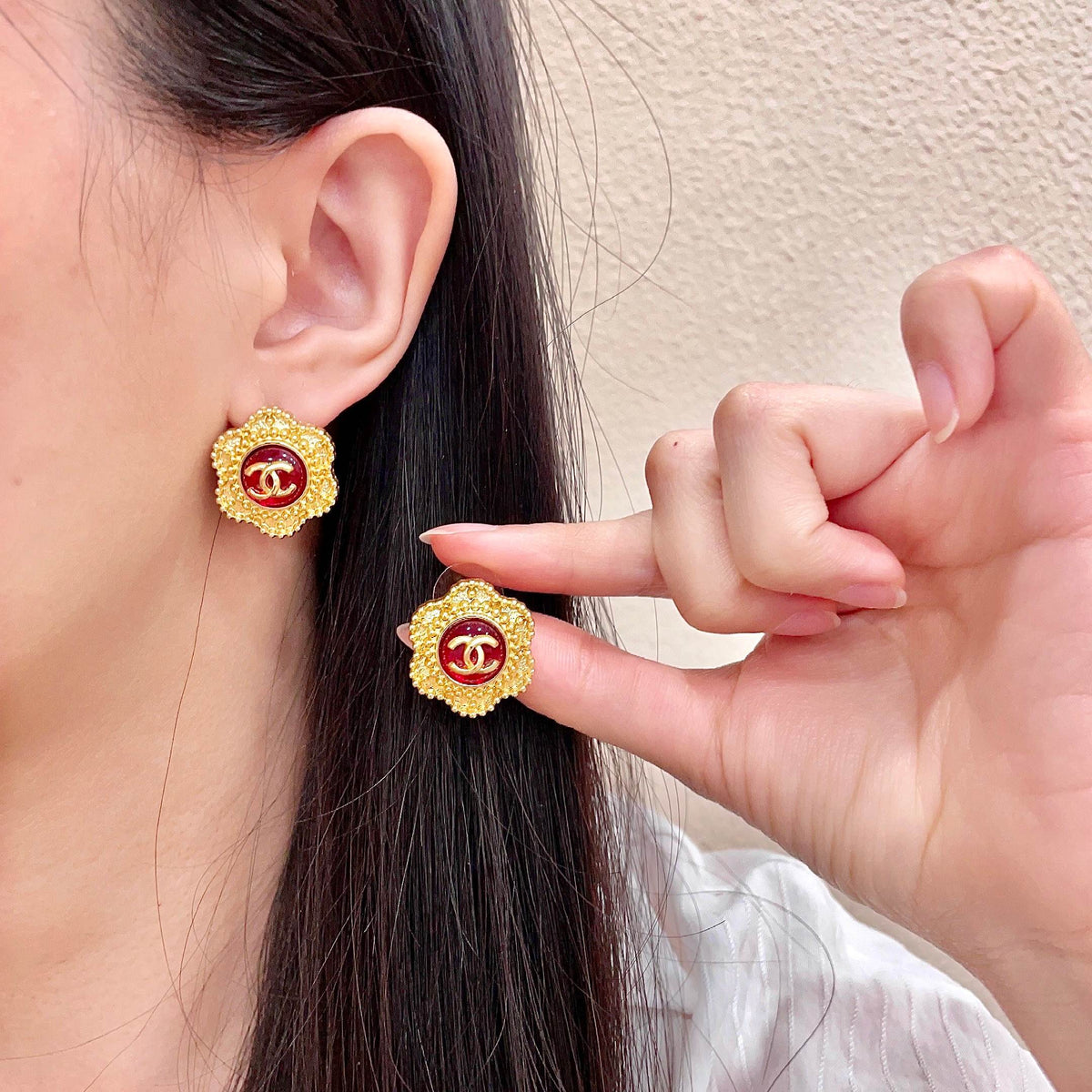Martin Graham stud earrings in polished metal-tone – main product view