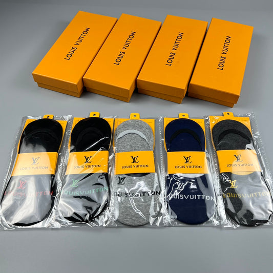Louis Vuitton Colourful Initial Details No-Show Socks - 5-Pair Set