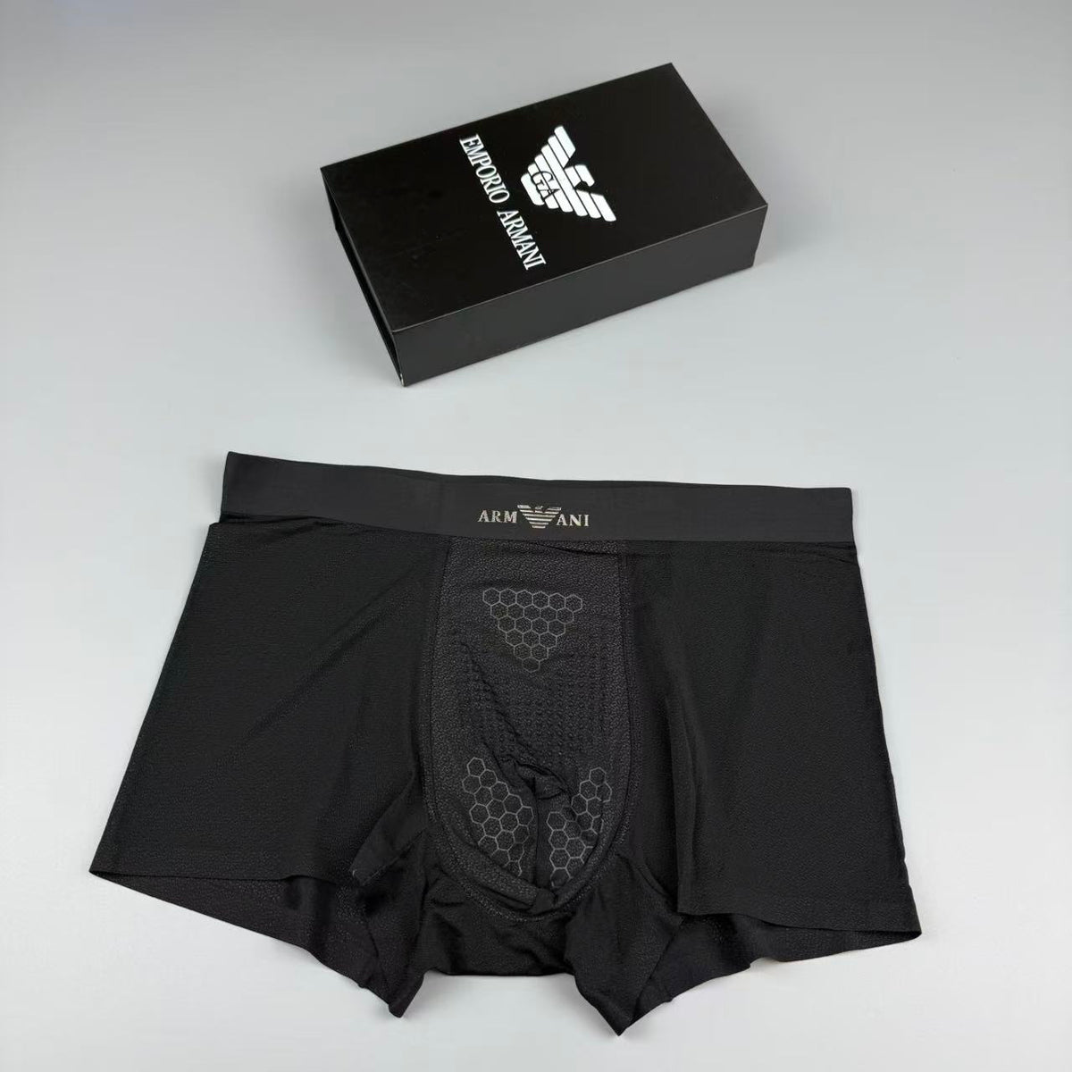 Armani Silk Logo Detail Men's Boxer Briefs - 3-Piece Box