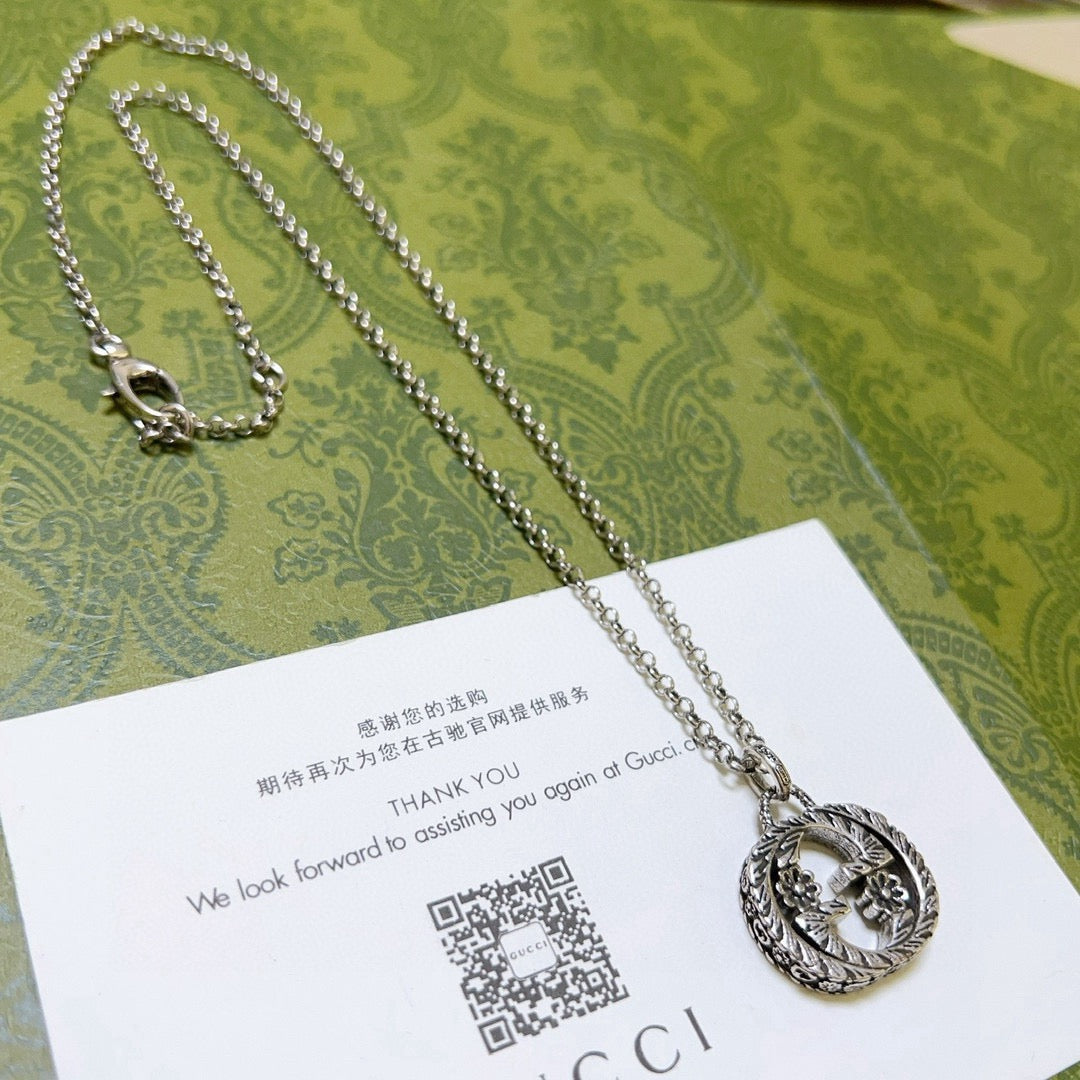 Martin Graham pendant necklace in polished metal-tone – main product view