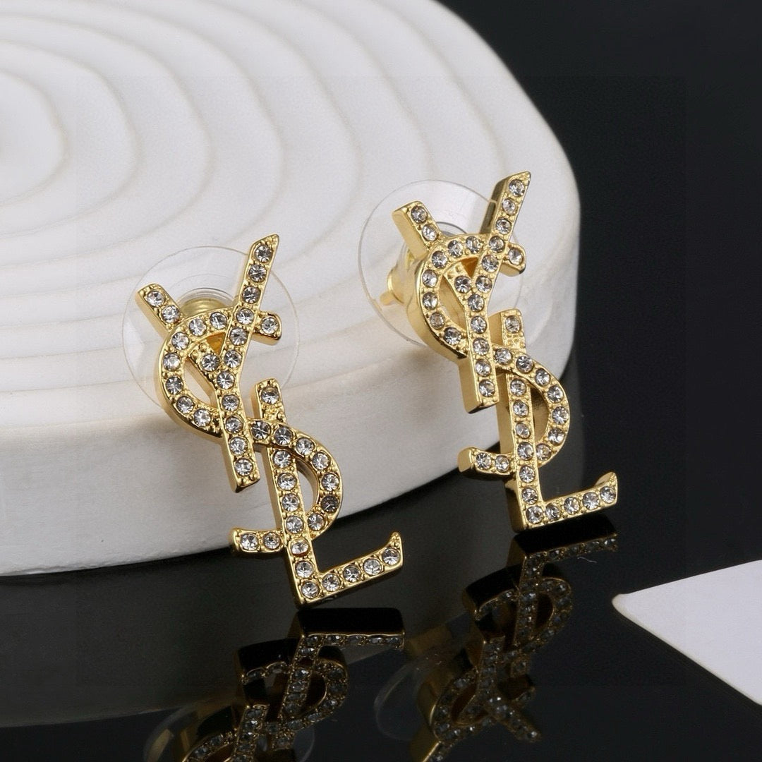 Martin Graham stud earrings in polished metal-tone – main product view