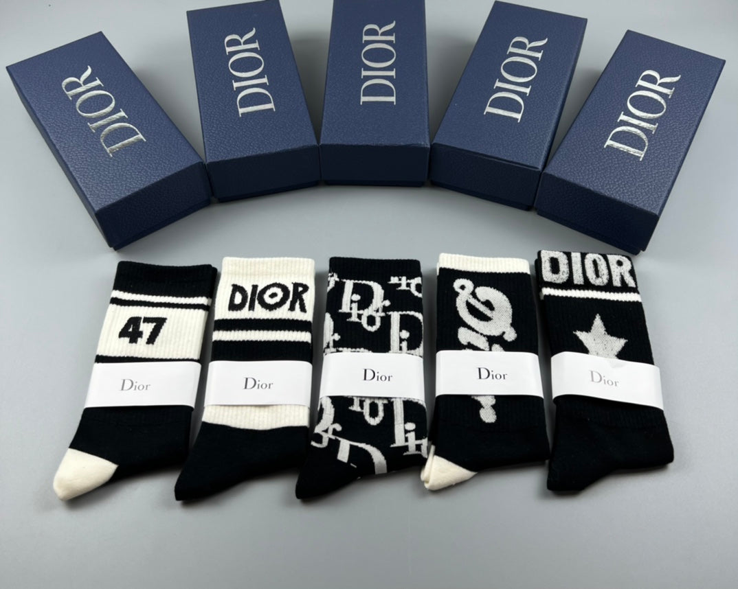 Dior Cotton Socks - Box of 5 Pairs