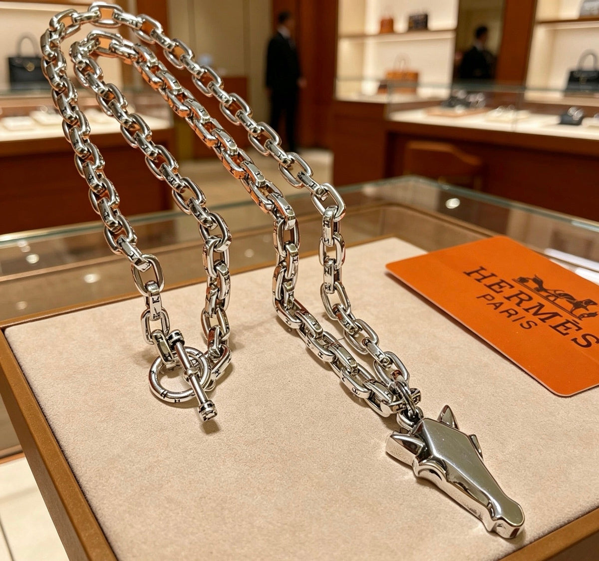 Martin Graham pendant necklace in polished metal-tone – main product view