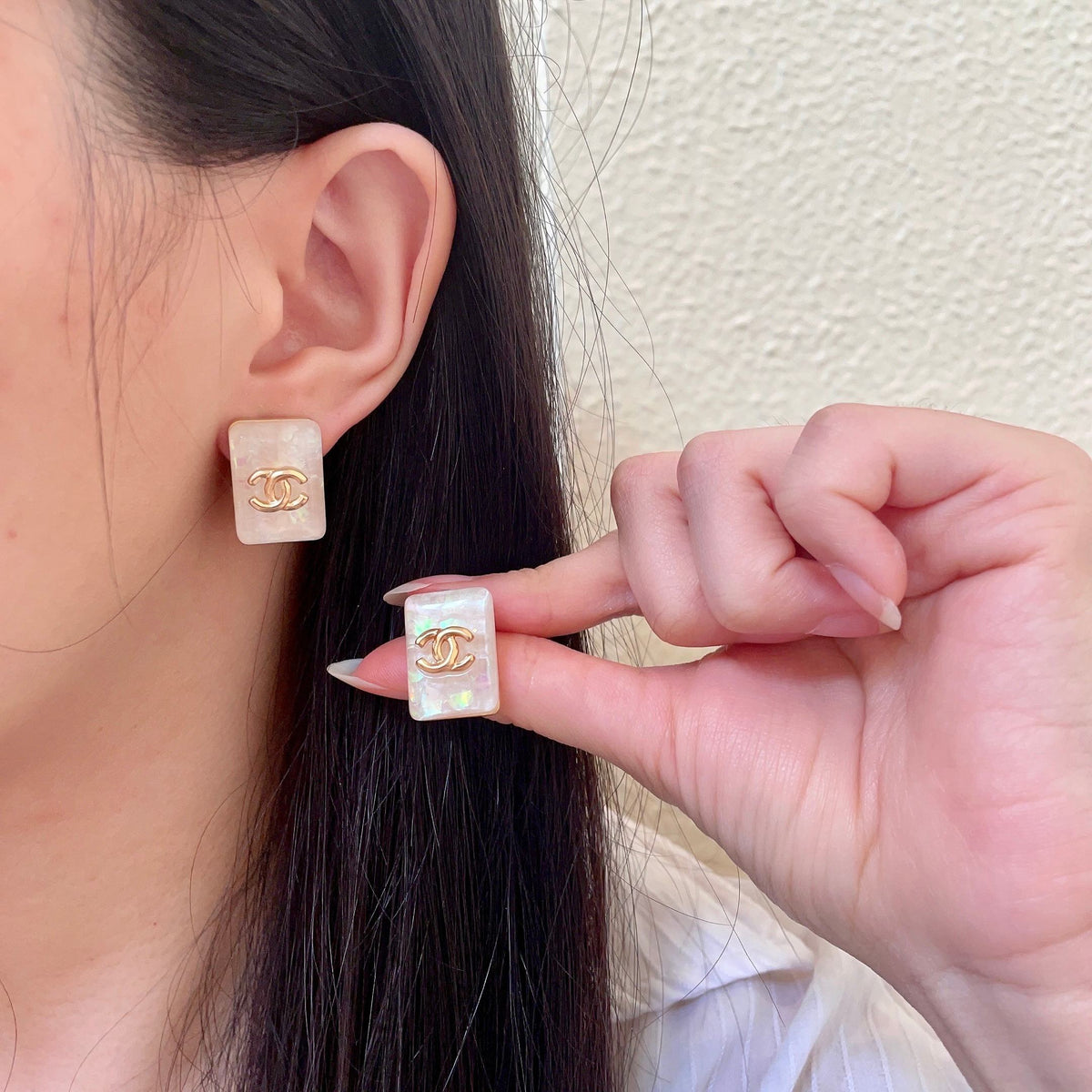 Martin Graham stud earrings in polished metal-tone – main product view